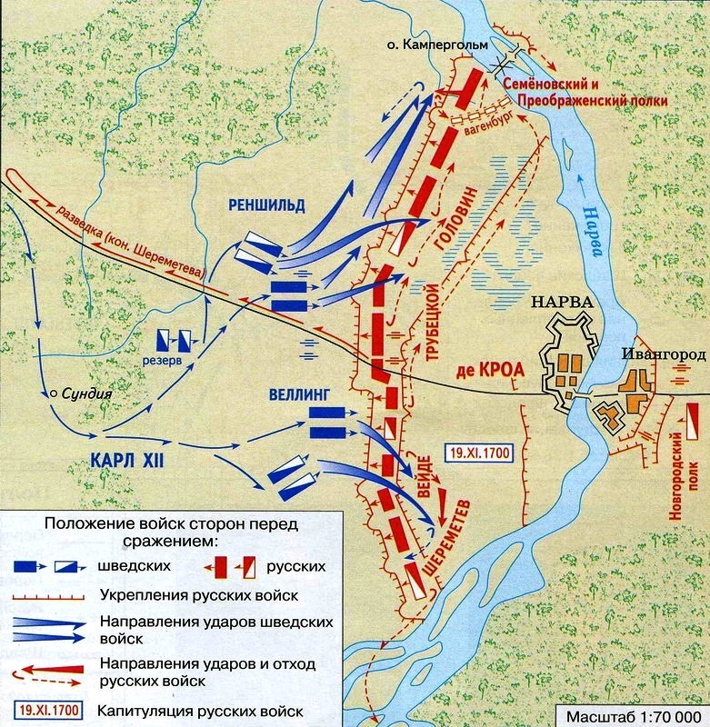 Карта мест сражений