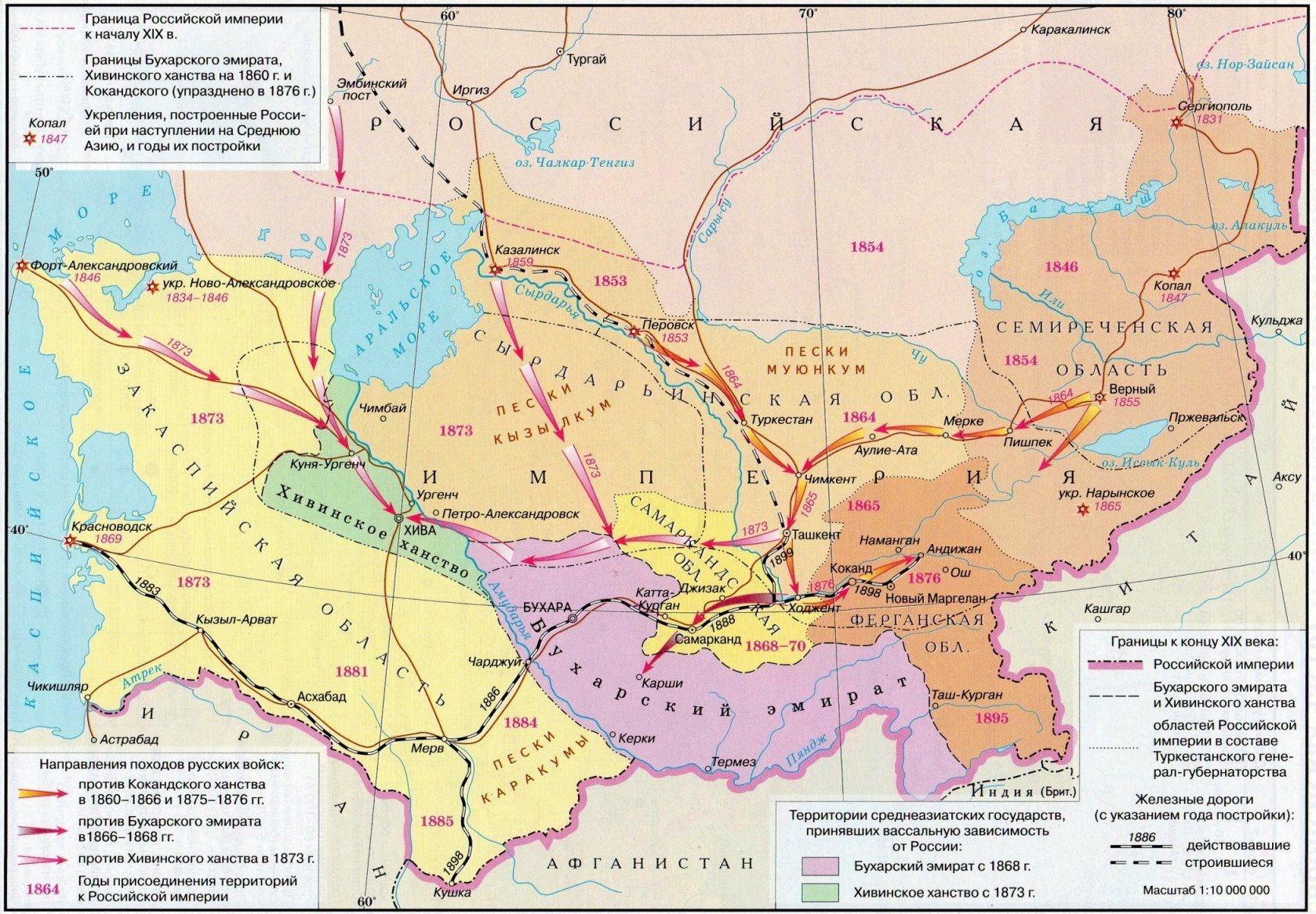 Карта жд средней азии