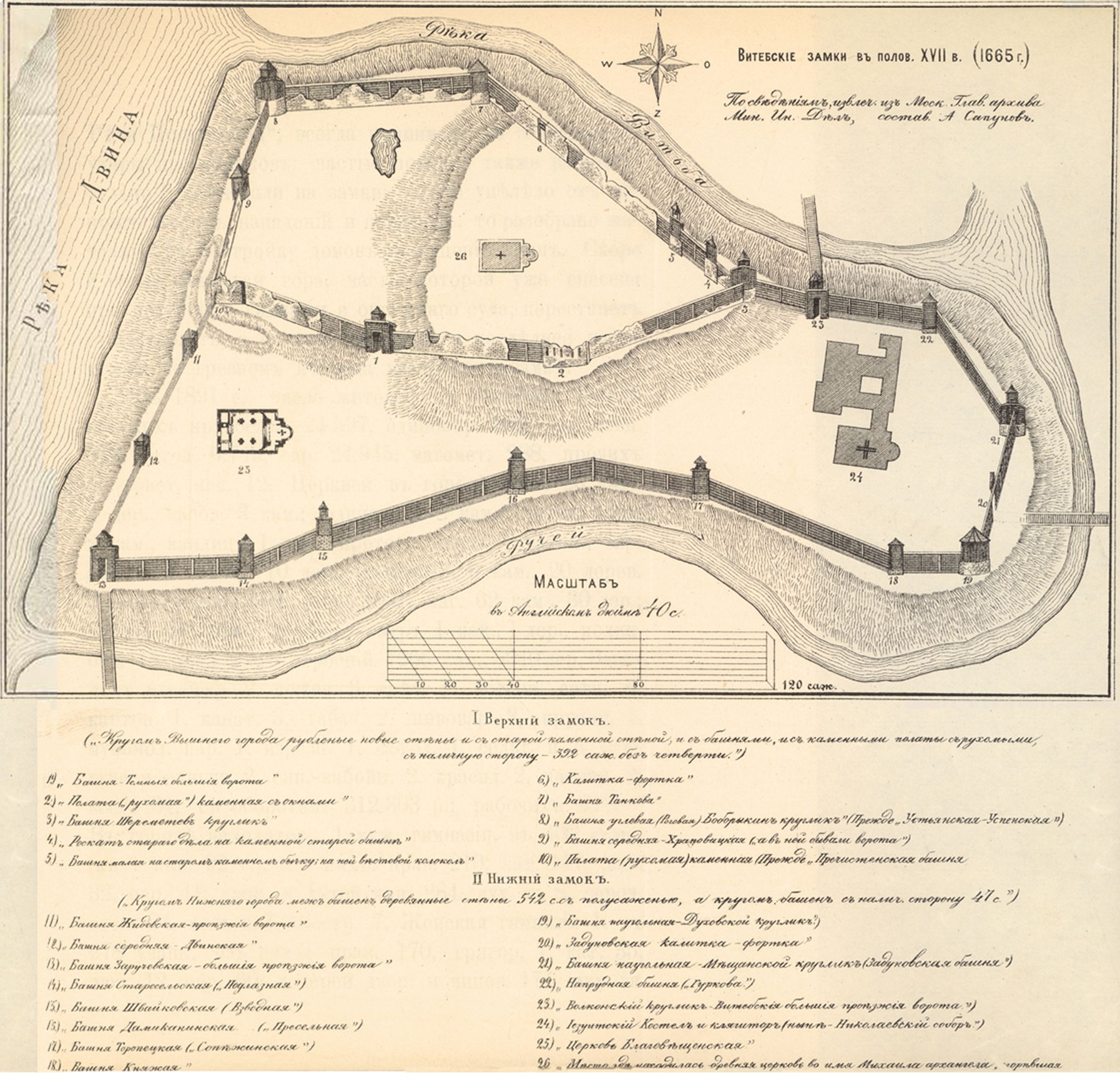 Витебские замки в половине XVII века. 1665 г.