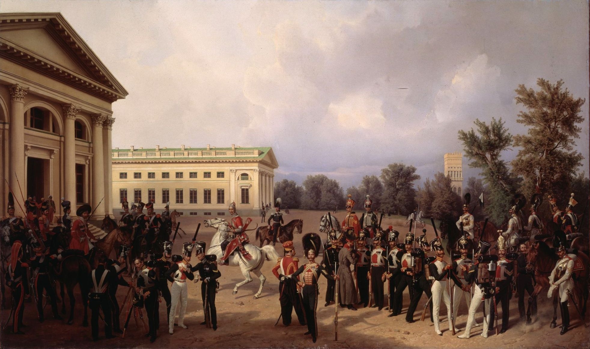 12. Русская гвардия в Царском Селе в 1832 году. Художник Ф. Крюгер. 1841 г.