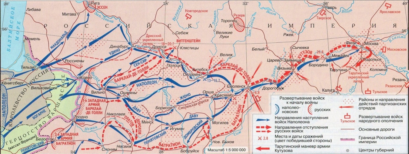 Карта россии на 1812 год